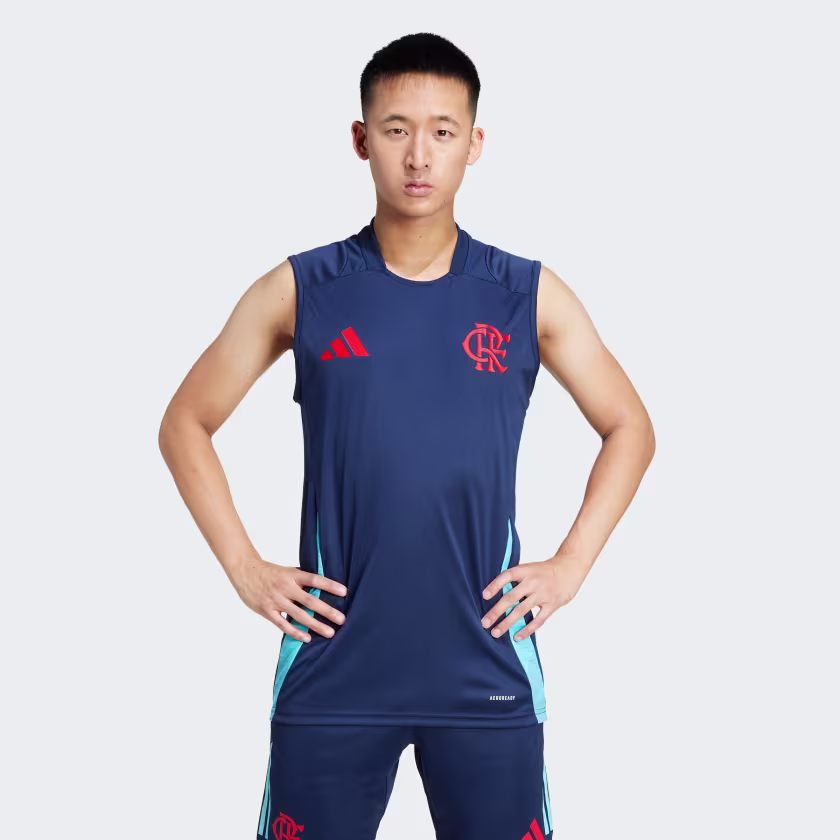 Camisa_Treino_Sem_Mangas_CR_Flamengo_Tiro_24_Azul_JI9823_21_model Camisa Regata Flamengo Treino Azul Escuro - 2024/25 - Imagem 3