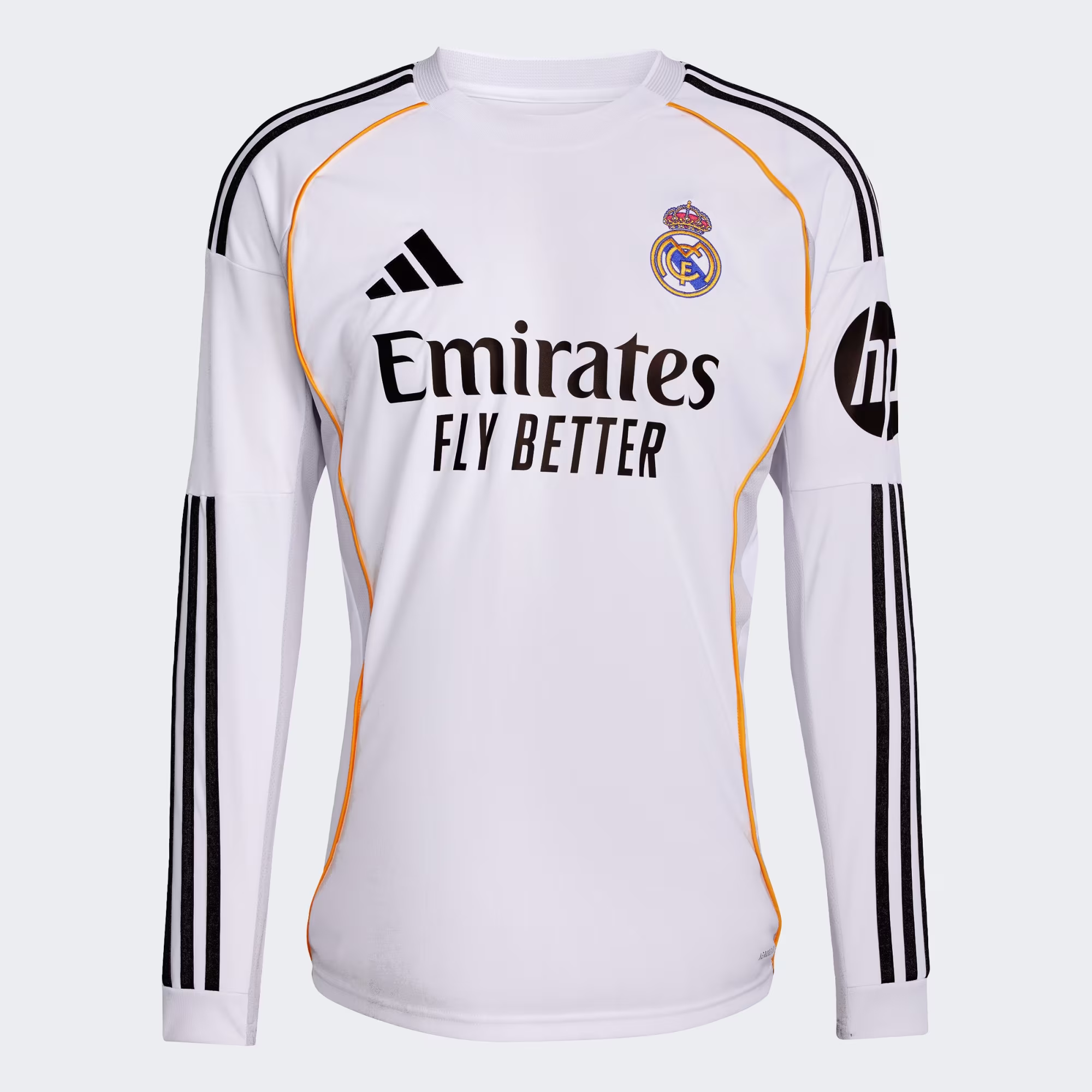 Camisa_I_Real_Madrid_25-26_manga_longa_Branco_JN8884_01_laydown Camisa Real Madrid I - 2025/26 Manga Longa - Imagem 1